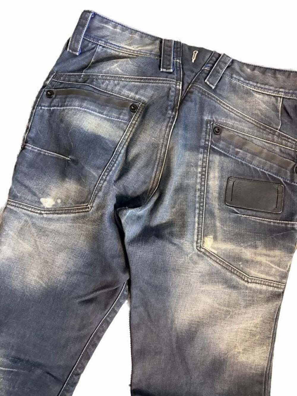 RARE G-Star Raw 3301 Straight Leg Distressed Blue Jeans Size 33